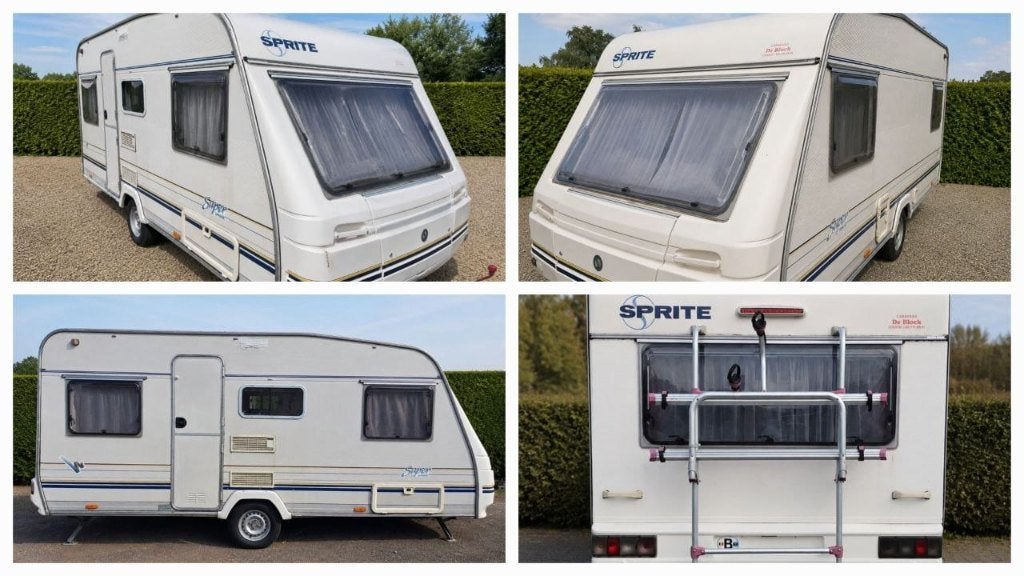 Sprite Super 470 caravan 1998 met voortenten en luifel, Caravans en Kamperen, Caravans, Rondzit, Omvormbare zithoek, Particulier