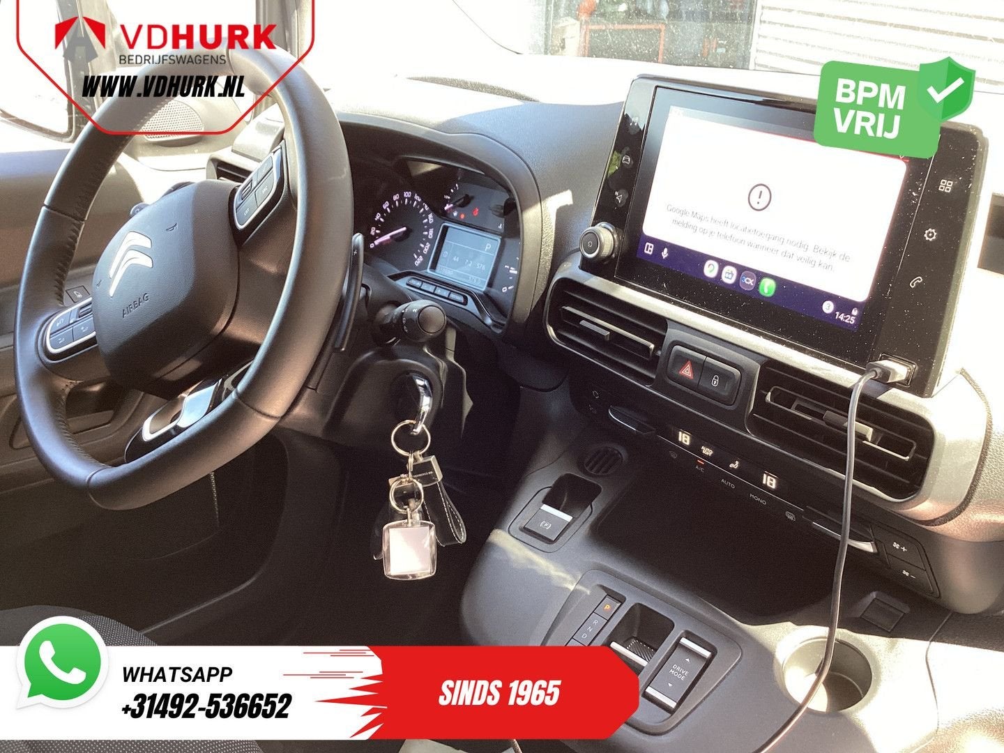 Citroën Berlingo 1.5 HDi 130 pk Aut. L2 3 Pers./ Carplay/ Cl, Auto's, Automaat, Citroën, Zwart, Bedrijf