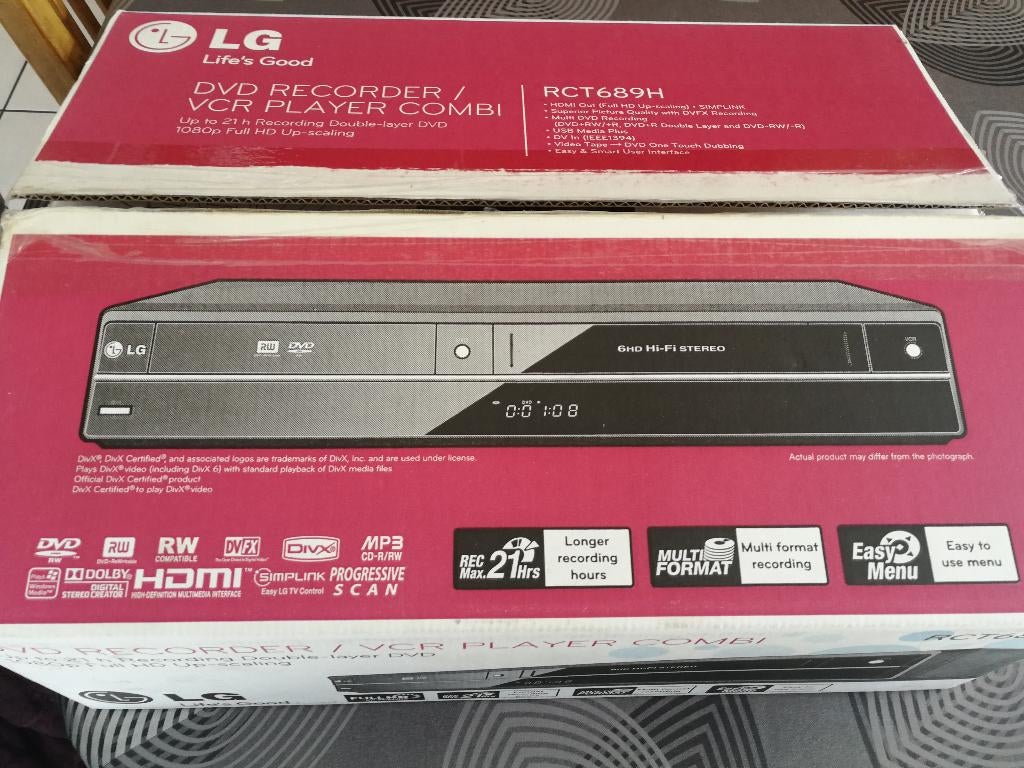 LG RCT-689H, Ophalen of Verzenden, Zo goed als nieuw, VHS-speler of -recorder