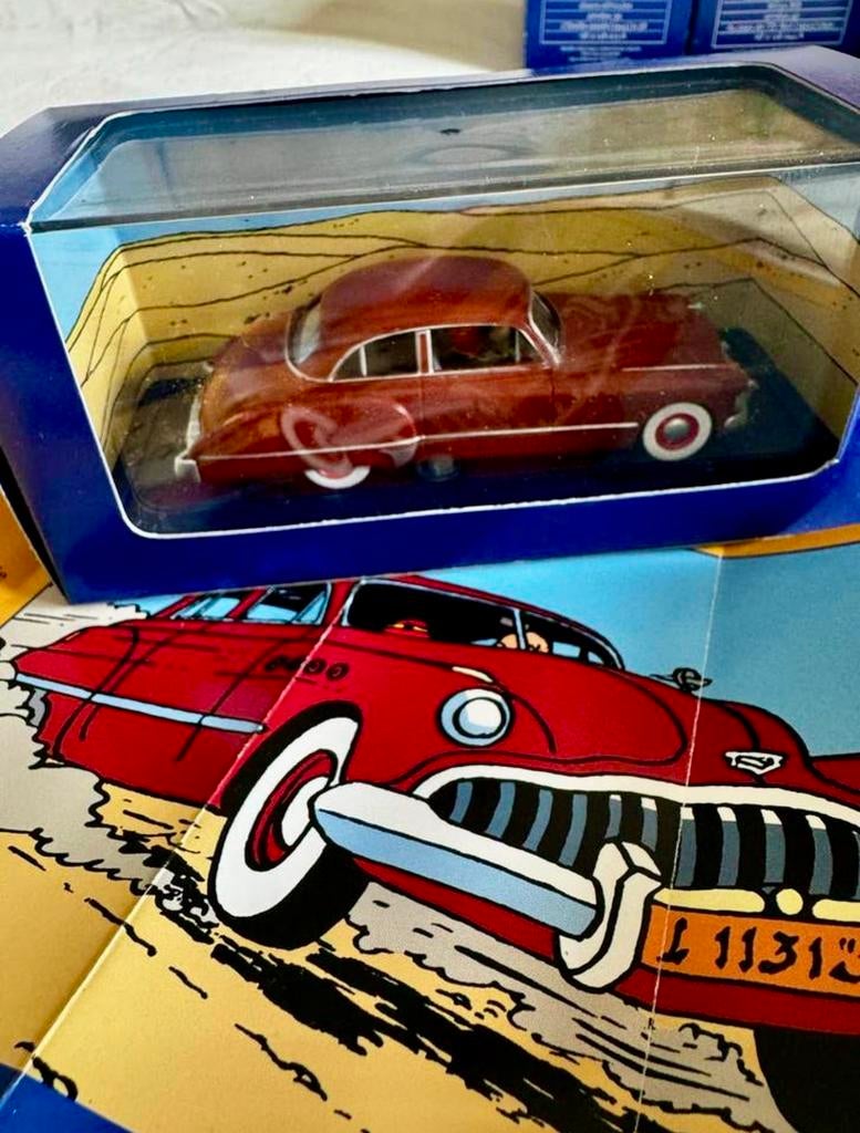 Kuifje auto 1/43  de buick v prof Smith uit zwarte rotsen, Ophalen of Verzenden, Kuifje, Zo goed als nieuw