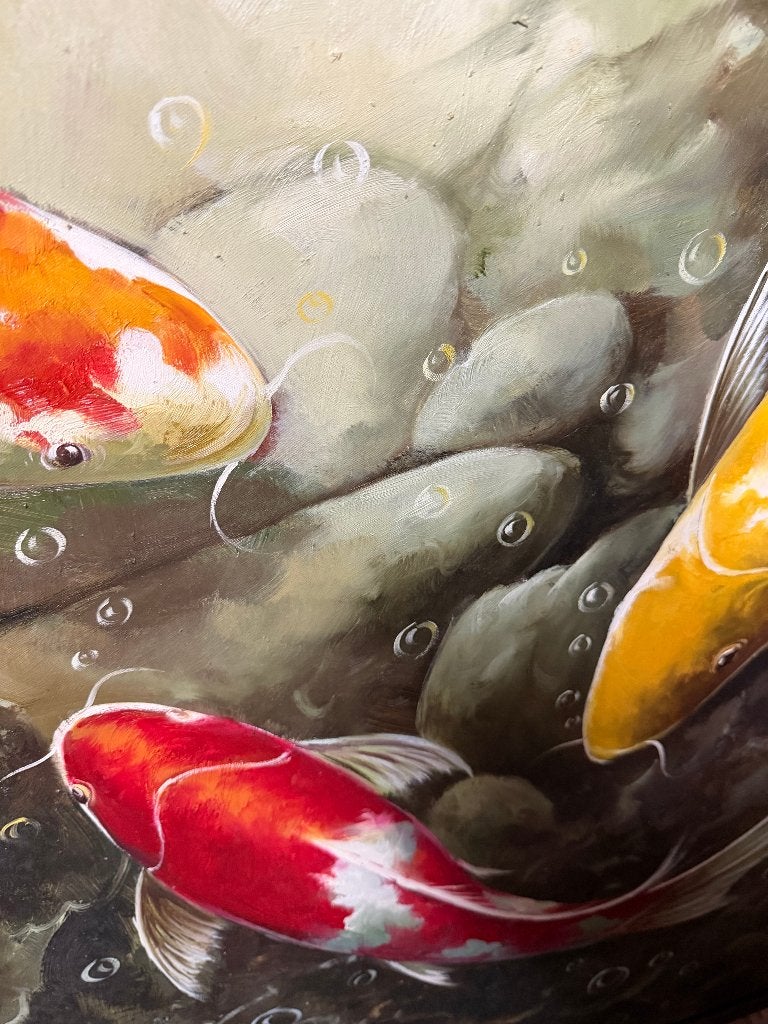 Koi vissen, Ophalen, 125 cm of meer, Zo goed als nieuw, Schilderij