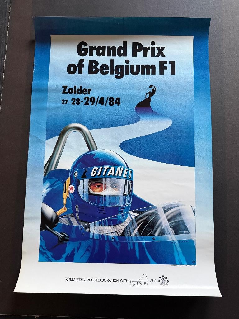 poster 1984 F1 Zolder GITANES, Verzamelen, Ophalen of Verzenden, Formule 1