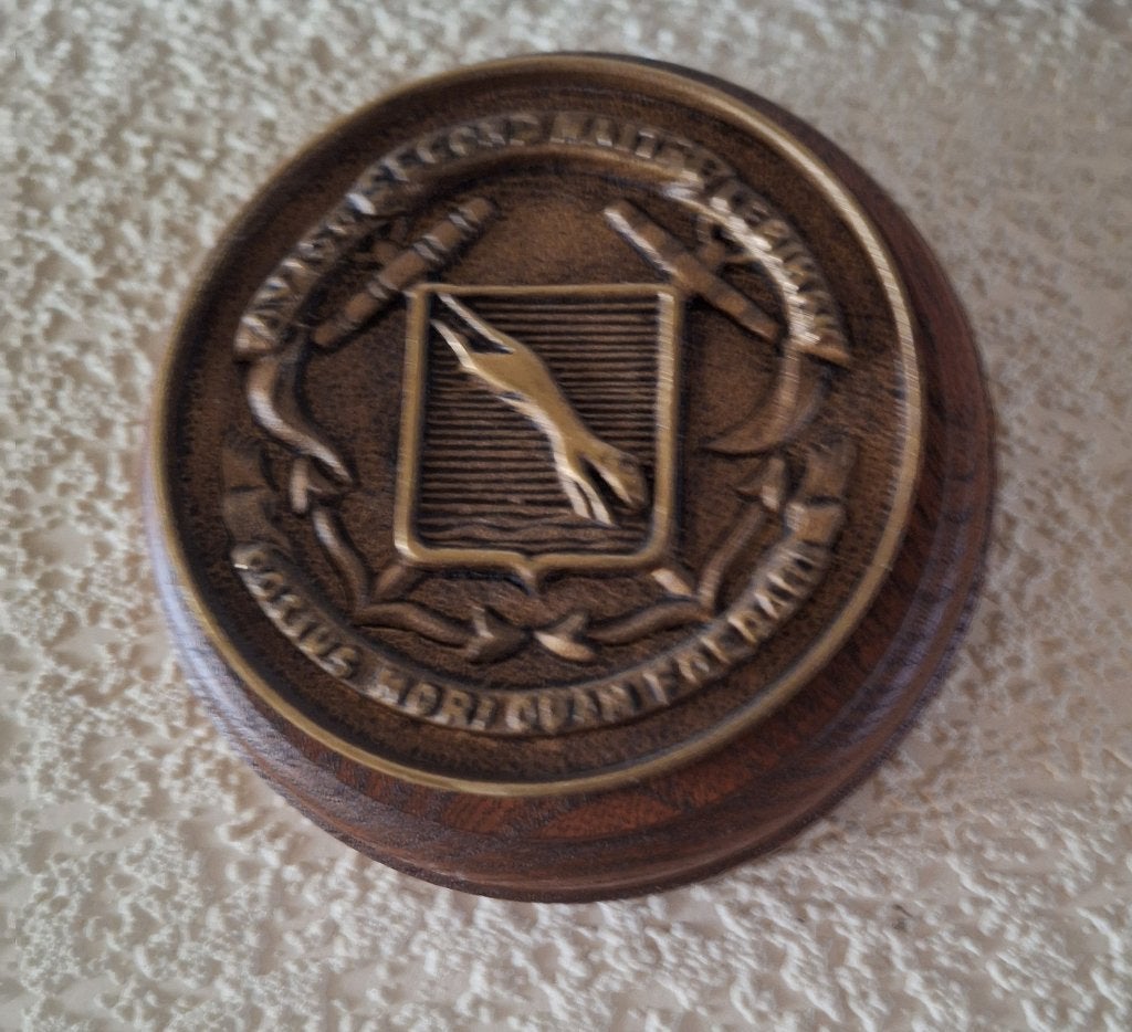 Franse marine brons embleem schild, Ophalen, Zo goed als nieuw, Kaart, Foto of Prent