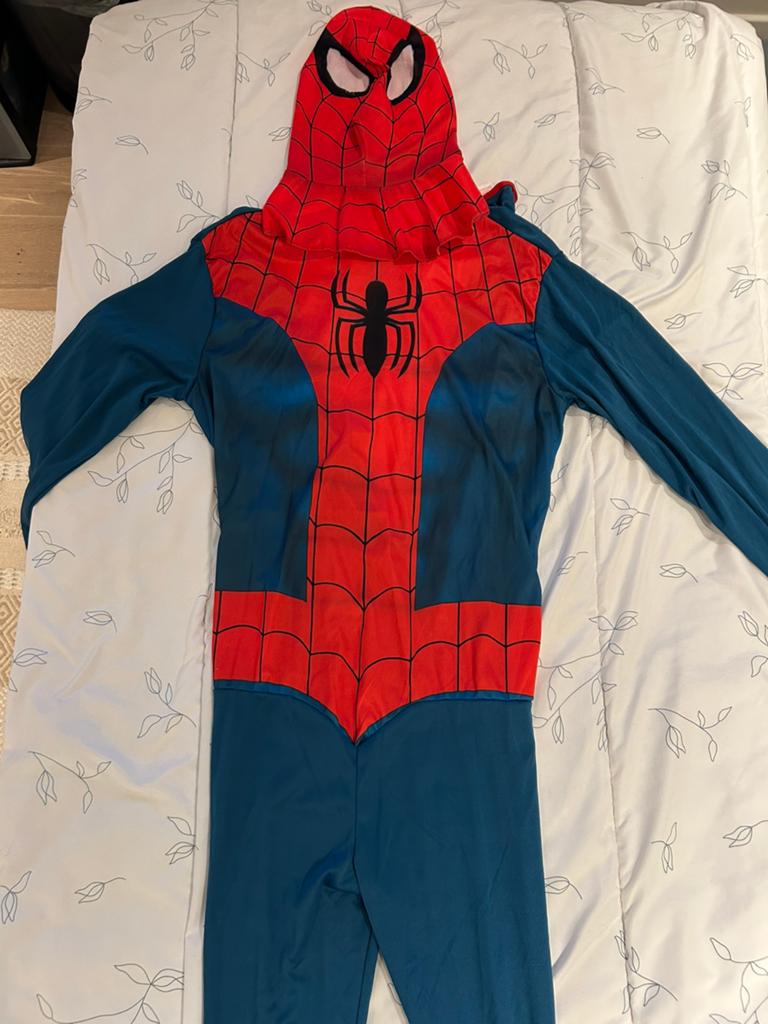 Spiderman kostuum maat M 1x gedragen, Ophalen, Zo goed als nieuw, Maat 48/50 (M)
