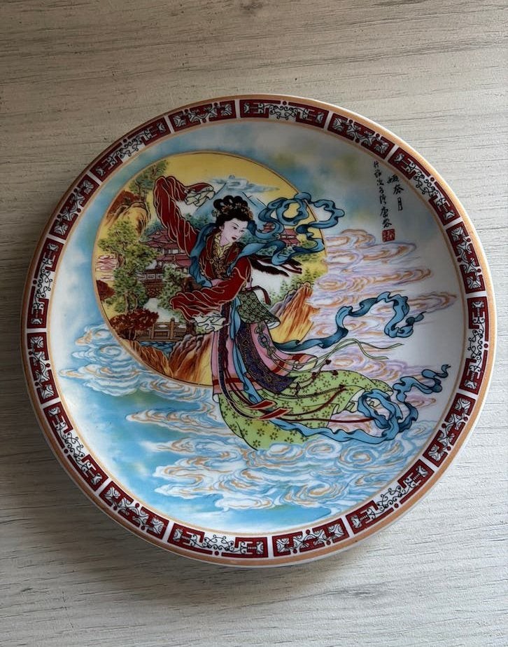 Chinees Wandbord Jingdezhen Porcelain - Chang'e de Maangodin, Antiek en Kunst, Ophalen of Verzenden