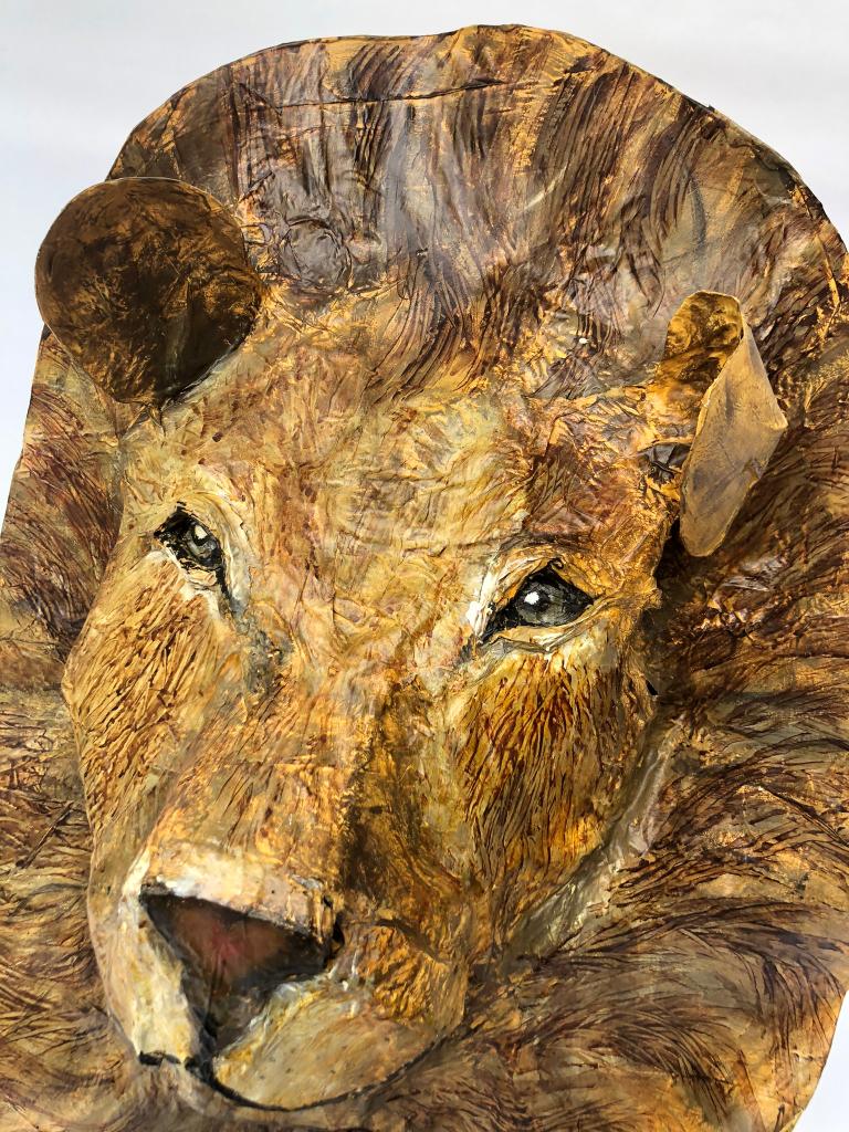 Uniek stuk! Leeuwenkop van papier maché, Ophalen