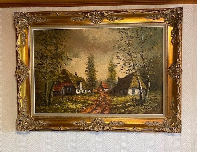 Prachtig landelijk schilderij, Ophalen, Doek, Landschap, Olieverf