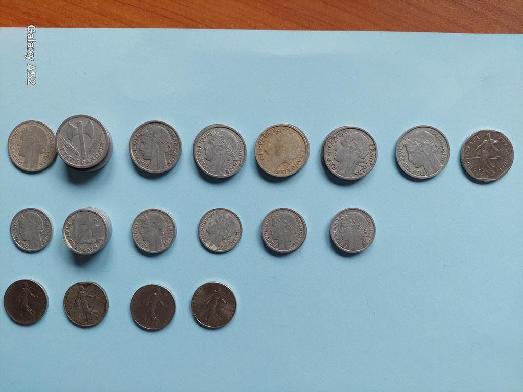 muntstukken Frankrijk: 2 en 1 francs, Ophalen of Verzenden, Frankrijk, Setje