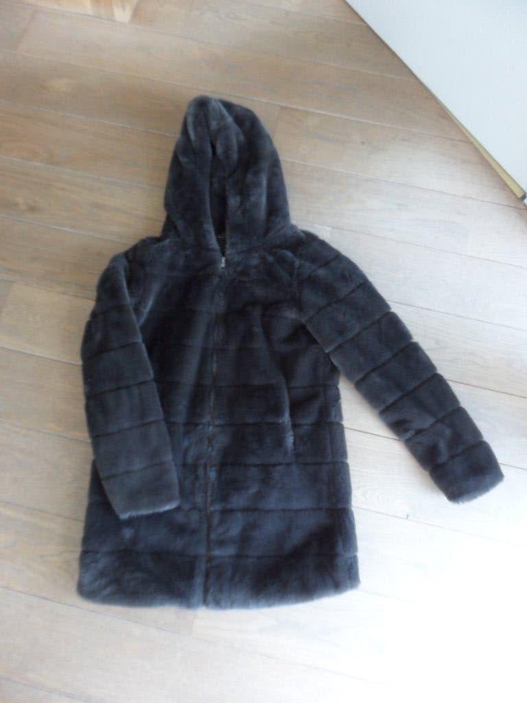 Donkergrijze Faux Fur Jas met Capuchon Only, Only, Ophalen of Verzenden, Zo goed als nieuw, Maat 36 (S)