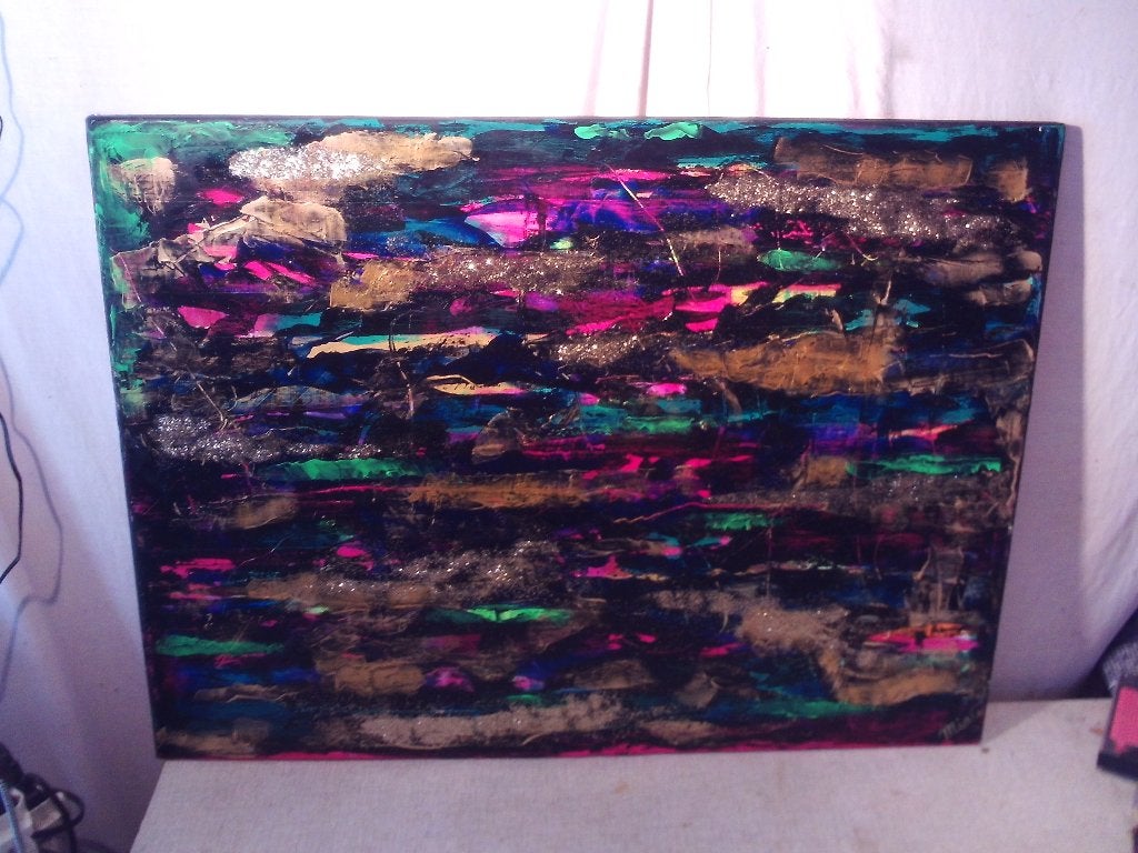 Mooi Kleurrijk Abstract Geschilderd Werk - Mia C - 80x60, Antiek en Kunst, Ophalen of Verzenden