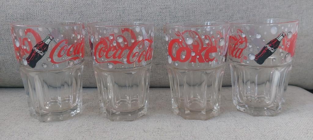 4 verres vintage coca cola, Enlèvement ou Envoi
