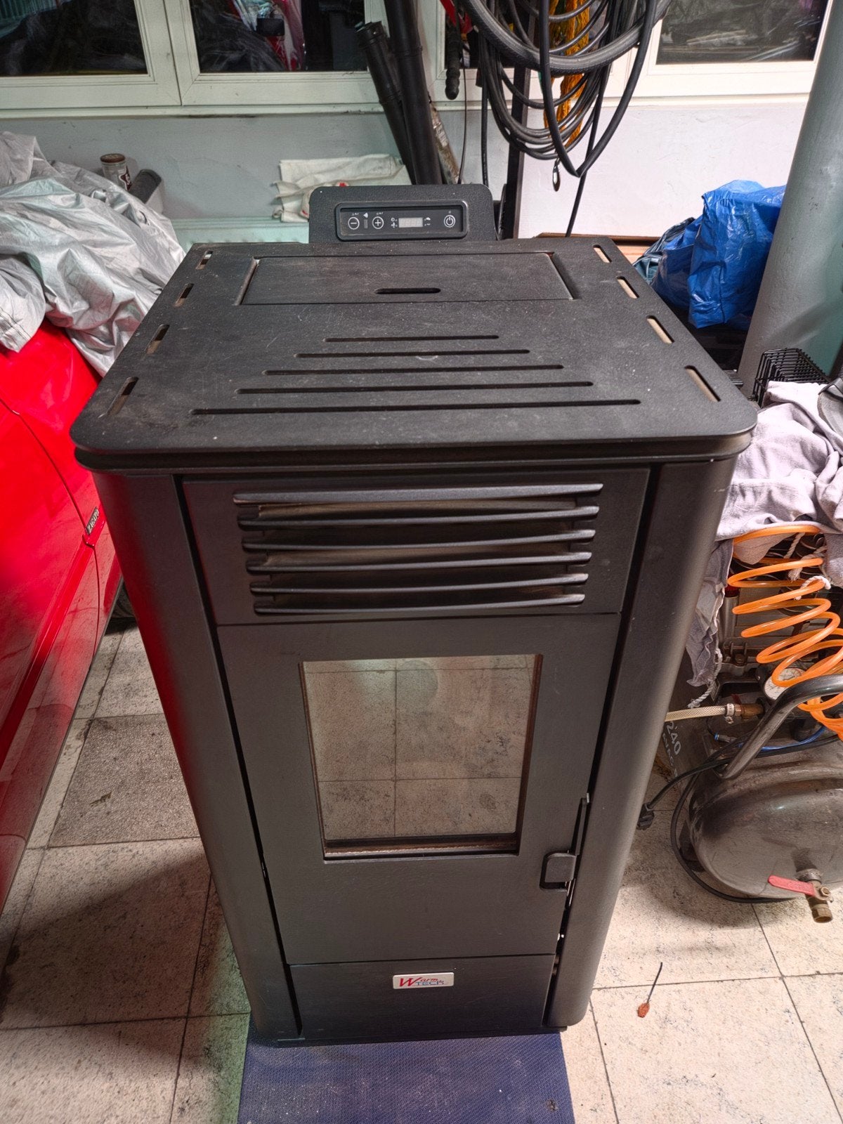 palletkachel 8.2 kW, Ophalen, Gebruikt, Overige brandstoffen, Vrijstaand