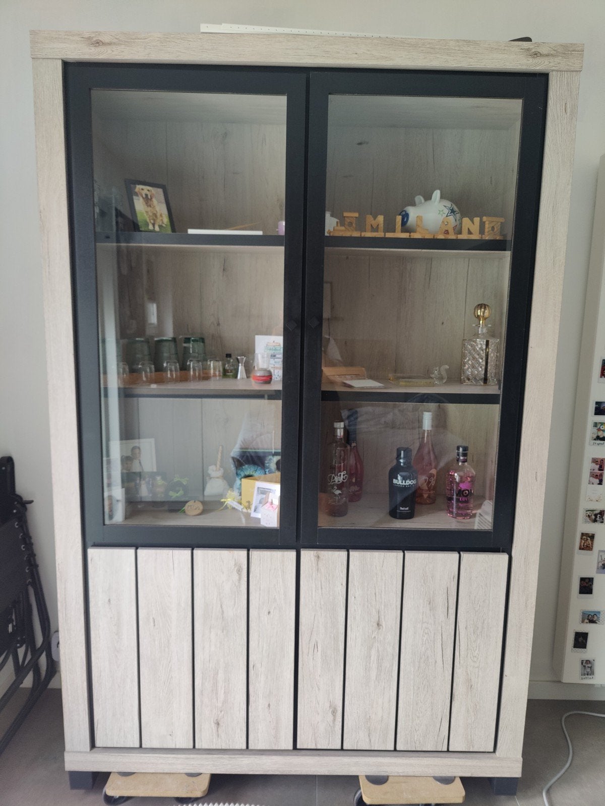 vitrinekast te koop, Ophalen, Met deur(en), 100 tot 150 cm, 150 tot 200 cm