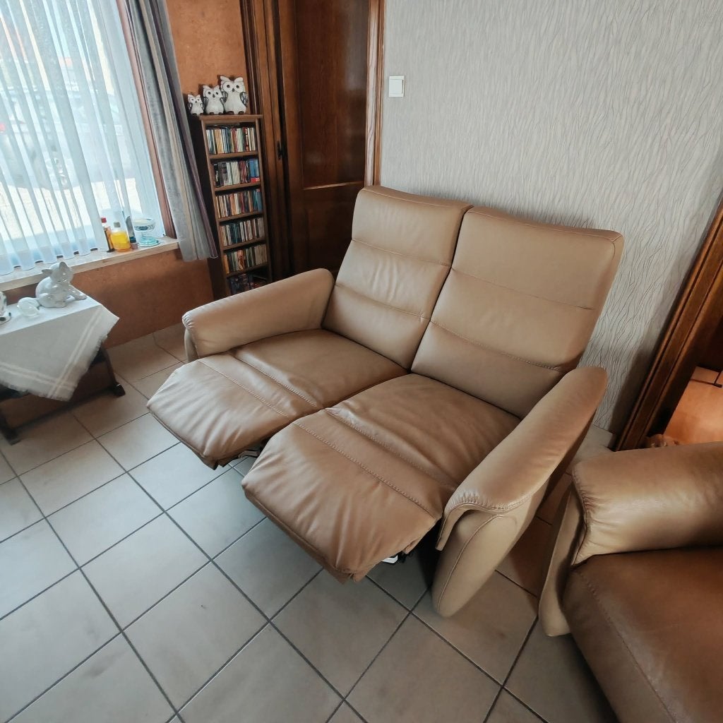 Zetel relax 4 personen, Ophalen, Gebruikt, Tweepersoons, Leer