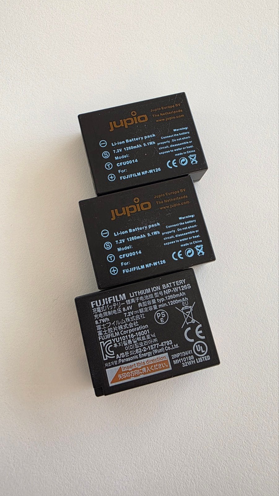 3 Fujifilm NP-W126 / NP-W126S batterijen – Origineel, TV, Hi-fi & Vidéo, Utilisé, Fujifilm, Fujifilm