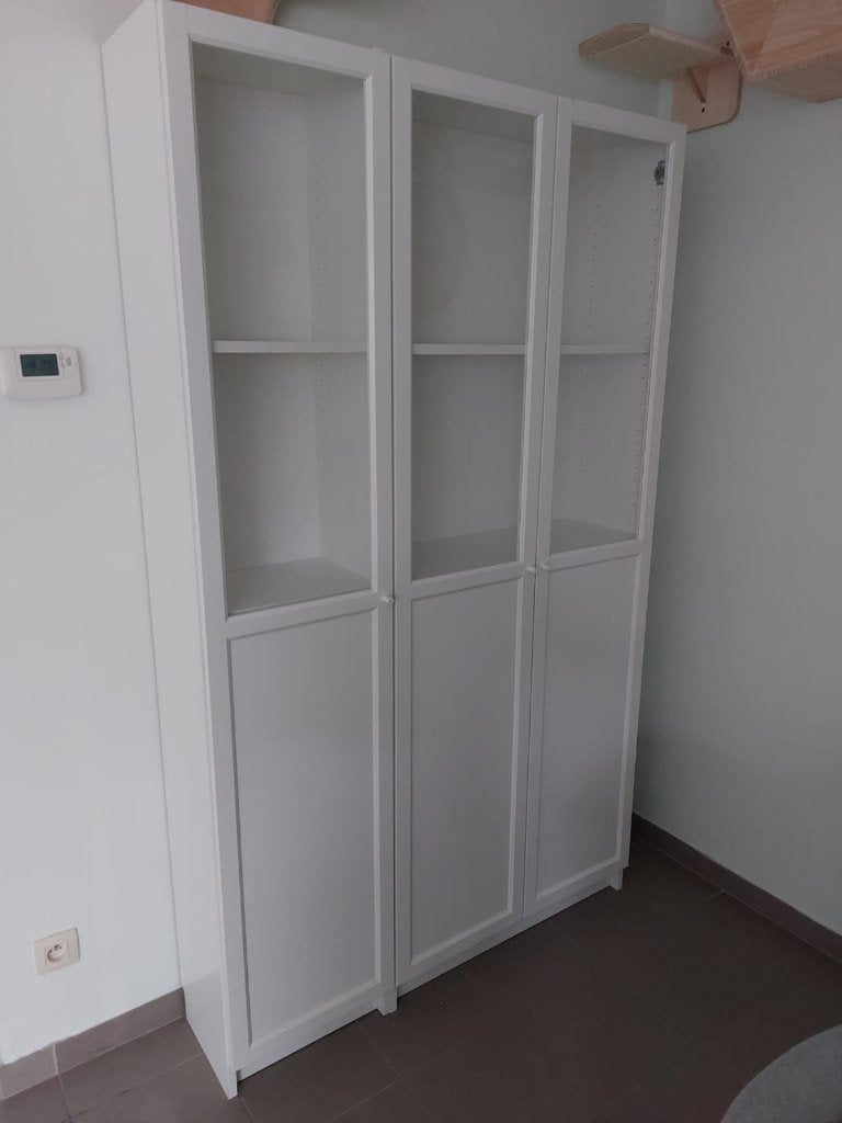 IKEA Boekenkast met vitrinedeuren - BILLY / OXBERG, Ophalen, Zo goed als nieuw, Met deur(en)