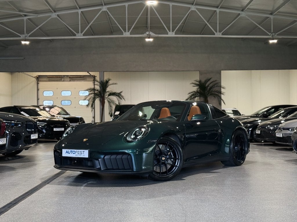 Porsche 911 992.2 Targa 4 GTS | PTS Forest Green Metallic, Auto's, Porsche, Bedrijf, Te koop, 360° camera, Achteruitrijcamera