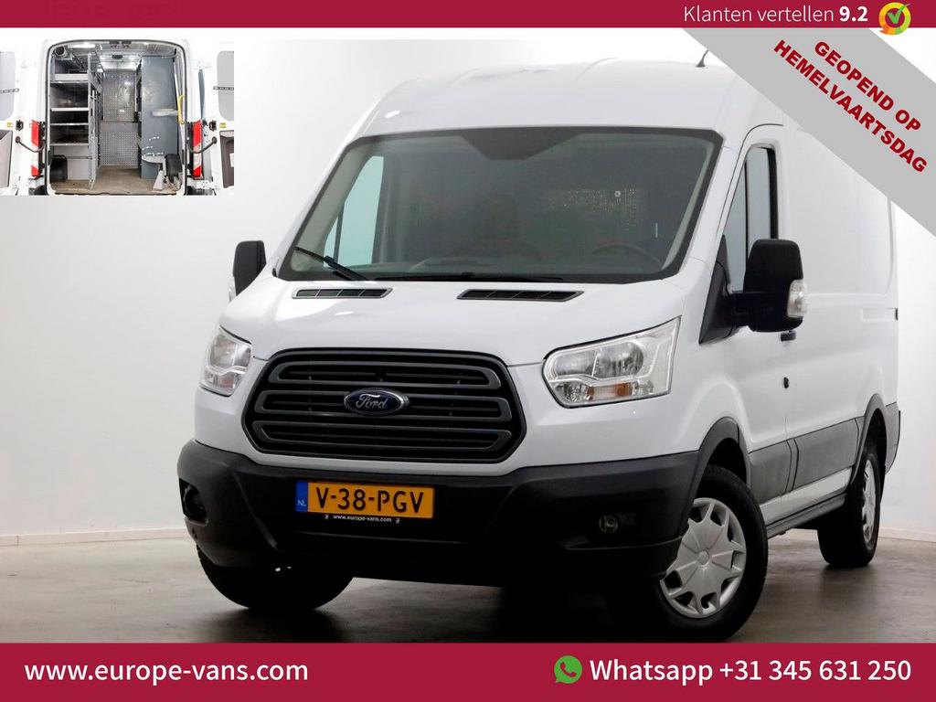 Ford Transit 350 2.0 TDCI 130pk E6 L2H2 Trend Airco/Navi/Inr, Wit, Bedrijf, Ford, Onderhoudsboekje