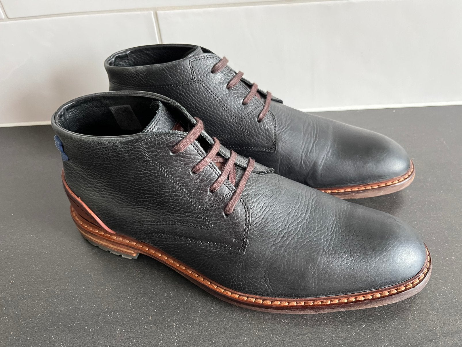 Floris van Bommel herenschoenen maat 8 / 42 H, Kleding | Heren, Zwart, Boots, Ophalen of Verzenden, Zo goed als nieuw