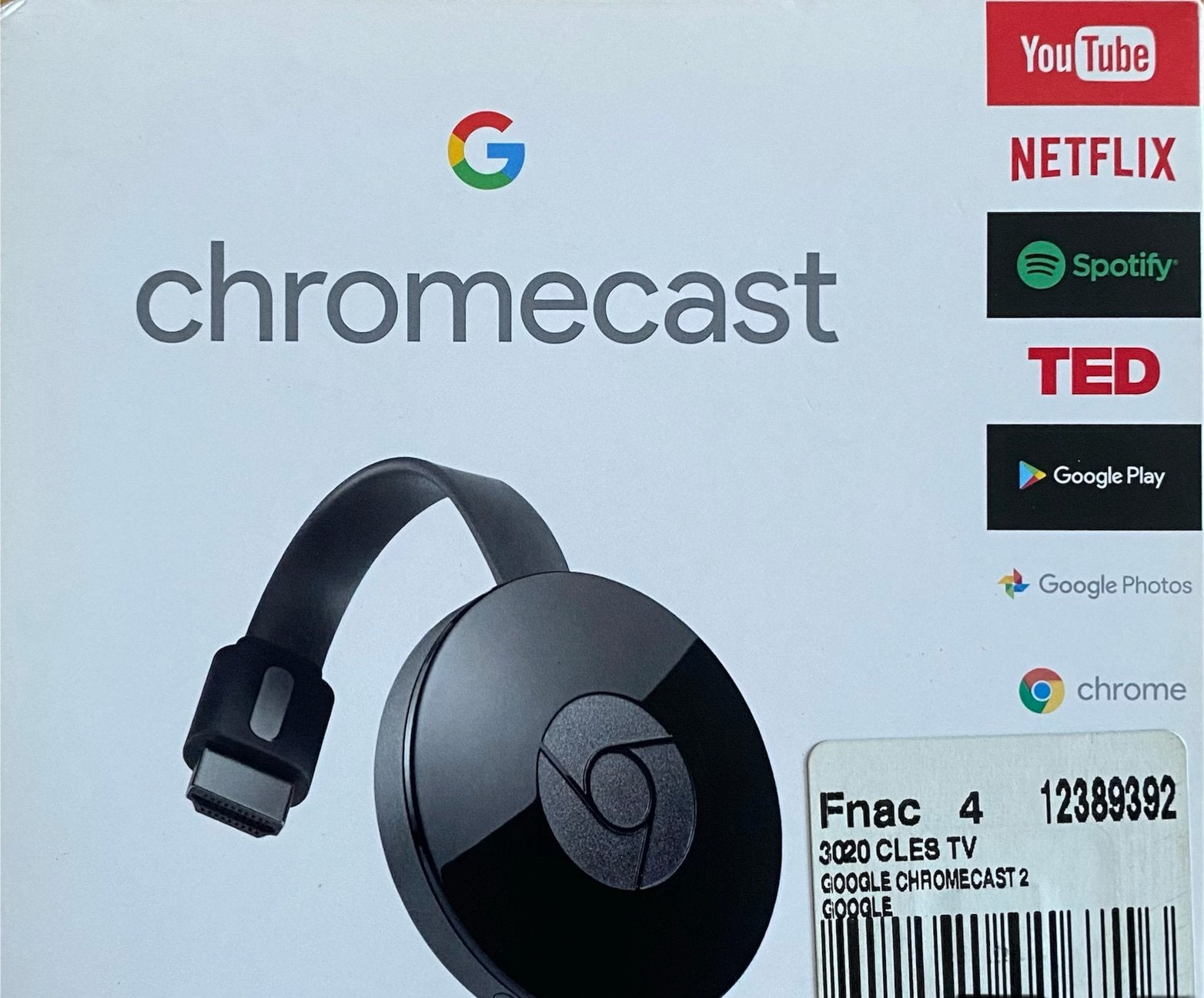 Google Chromecast 2e generatie in originele doos, Audio, Tv en Foto, Mediaspelers, Ophalen, Zo goed als nieuw, HDMI
