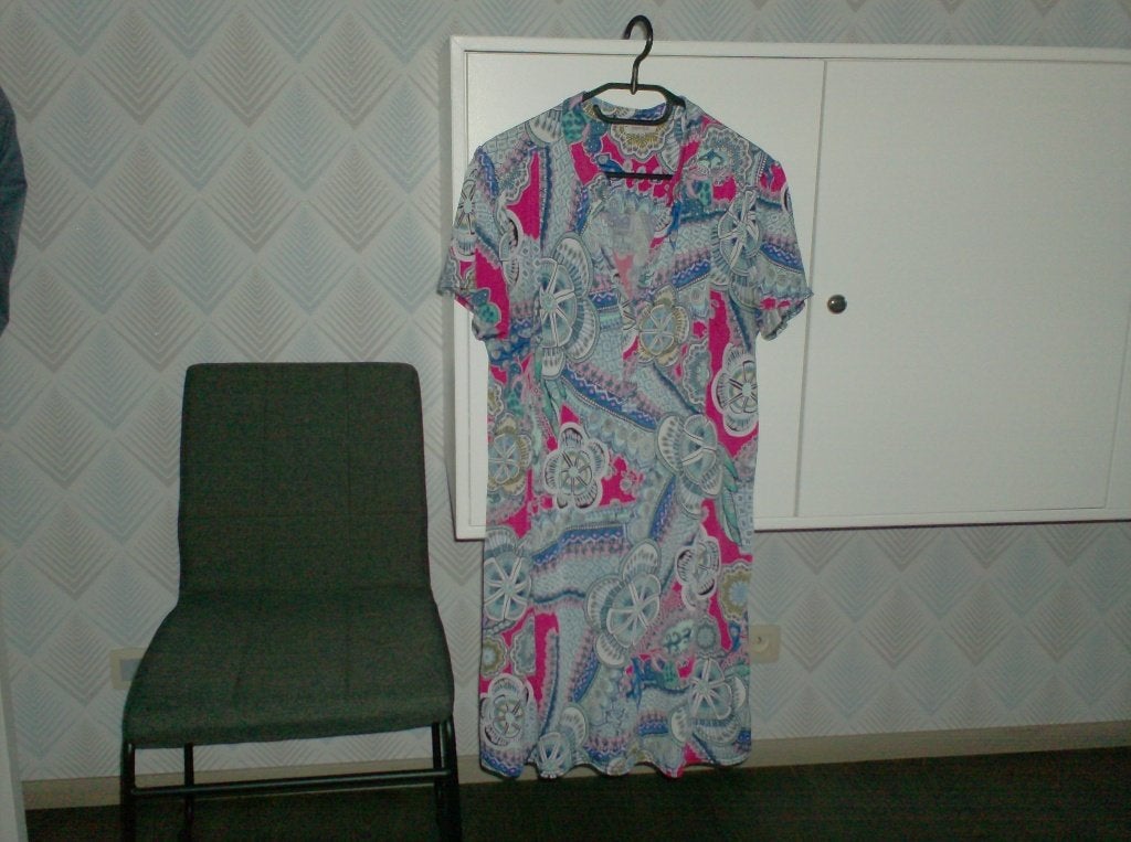 mooie jurk maat 46 paprika, Kleding | Dames, Jurken, Maat 46/48 (XL) of groter, Ophalen of Verzenden, Zo goed als nieuw, Knielengte