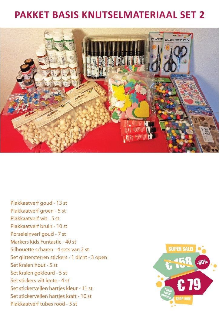 PAKKET BASIS KNUTSELMATERIAAL SET 2 _ GROTE STOCKVERKOOP, Hobby en Vrije tijd, Knutselen, Ophalen, Nieuw, Knutselmateriaal
