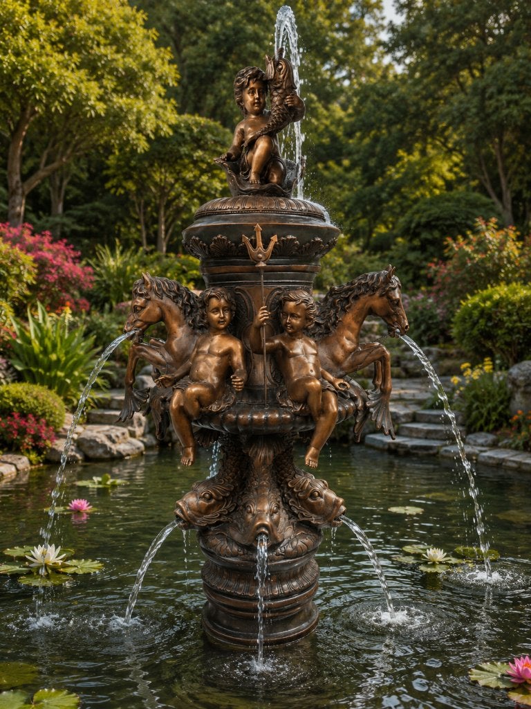 BRONZEN FONTEIN MET CHARME AAN BETAALBARE PRIJS AANTOONBAAR!, Tuin en Terras, Waterpartijen en Fonteinen, Nieuw, Fontein, Overige materialen