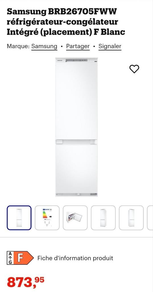 Nieuwe ingebouwde koelkast/vriescombinatie van Samsung, Elektronische apparatuur, Koelkasten en IJskasten, Ophalen, 200 liter of meer