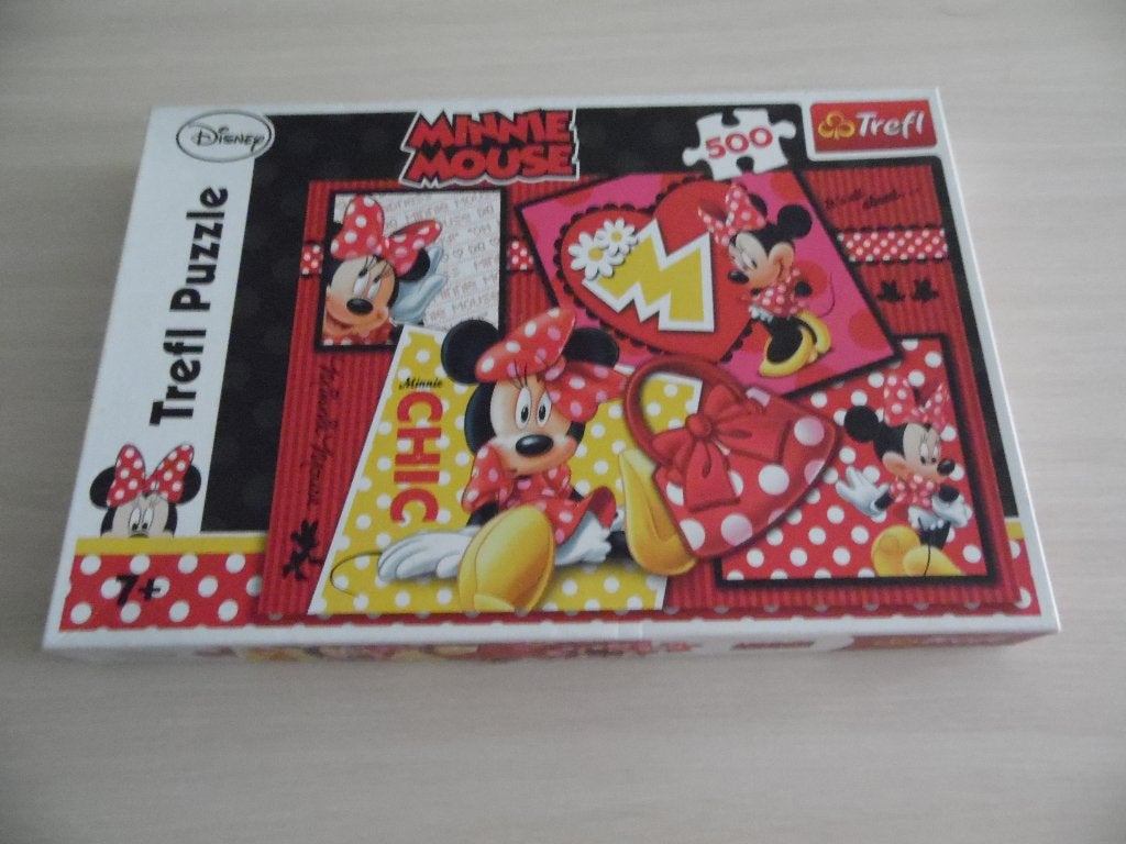 DISNEY MINNIE MOUSE PUZZEL VAN 500 STUKJES, Ophalen of Verzenden, Meer dan 50 stukjes, Zo goed als nieuw, 6 jaar of ouder