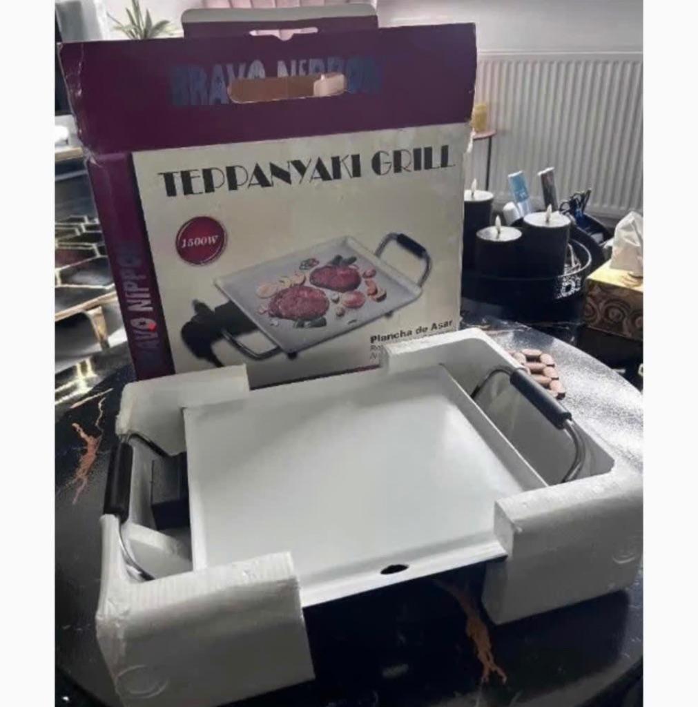 Plaque de  Grill Teppanyaki 28 x 28 cm –1500 W  Neuf, Enlèvement, Neuf, Gril de table