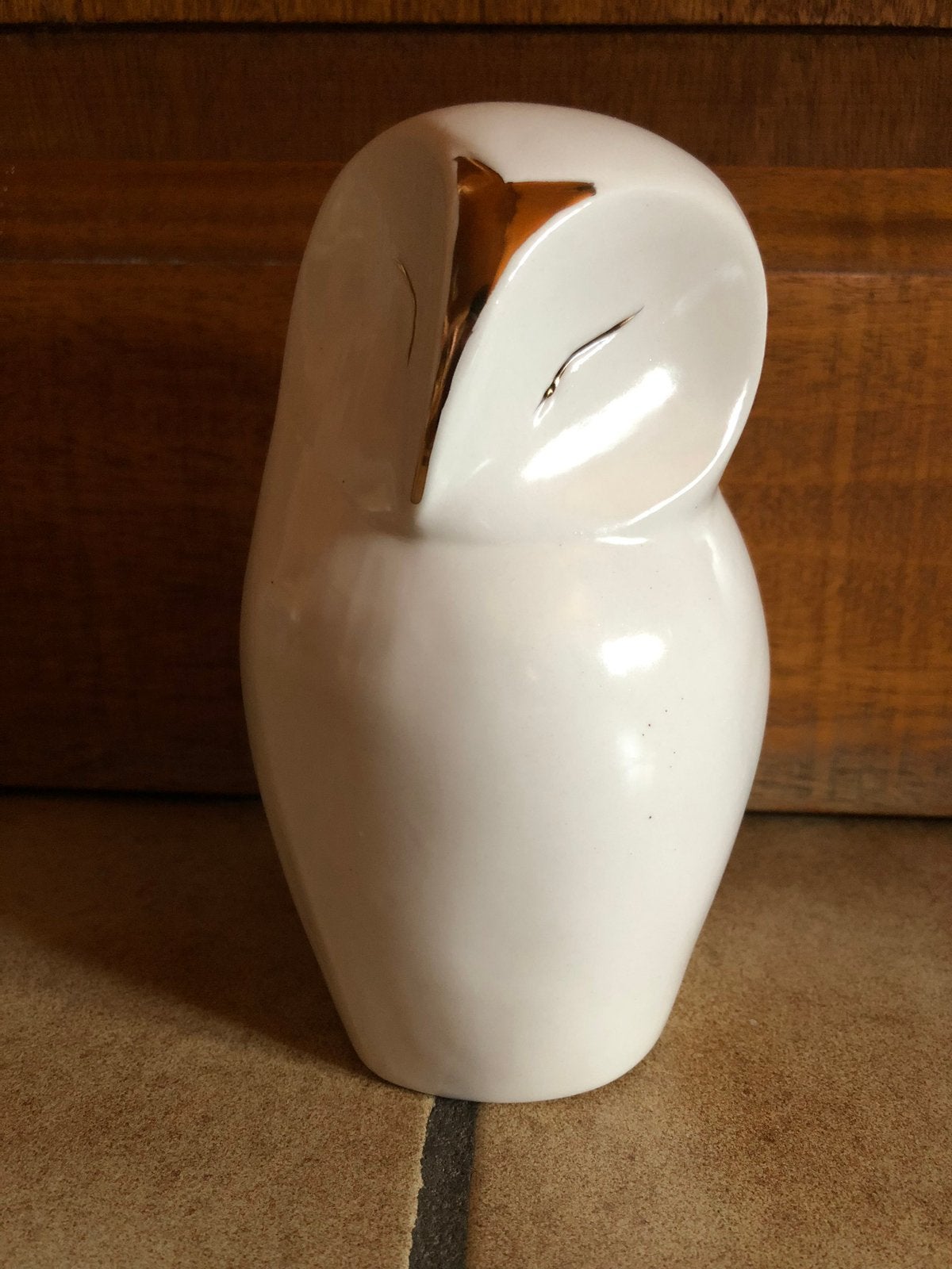 Huisdecorontwerp met gouden en witte uil, Huis en Inrichting, Overige materialen, Nieuw, Ophalen of Verzenden, 20 cm