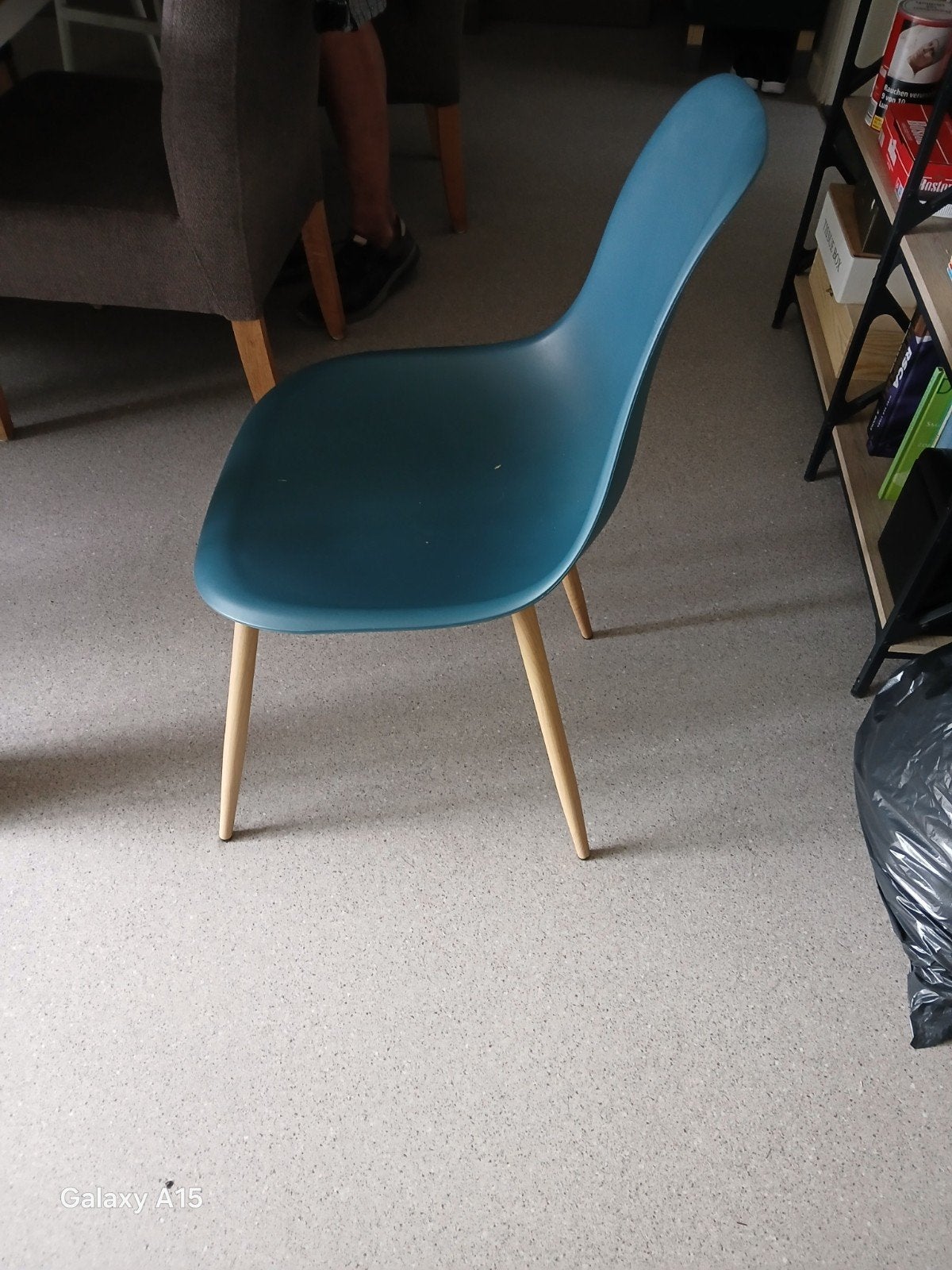 eetkamerstoelen 4 stuks zeegroen, Huis en Inrichting, Ophalen