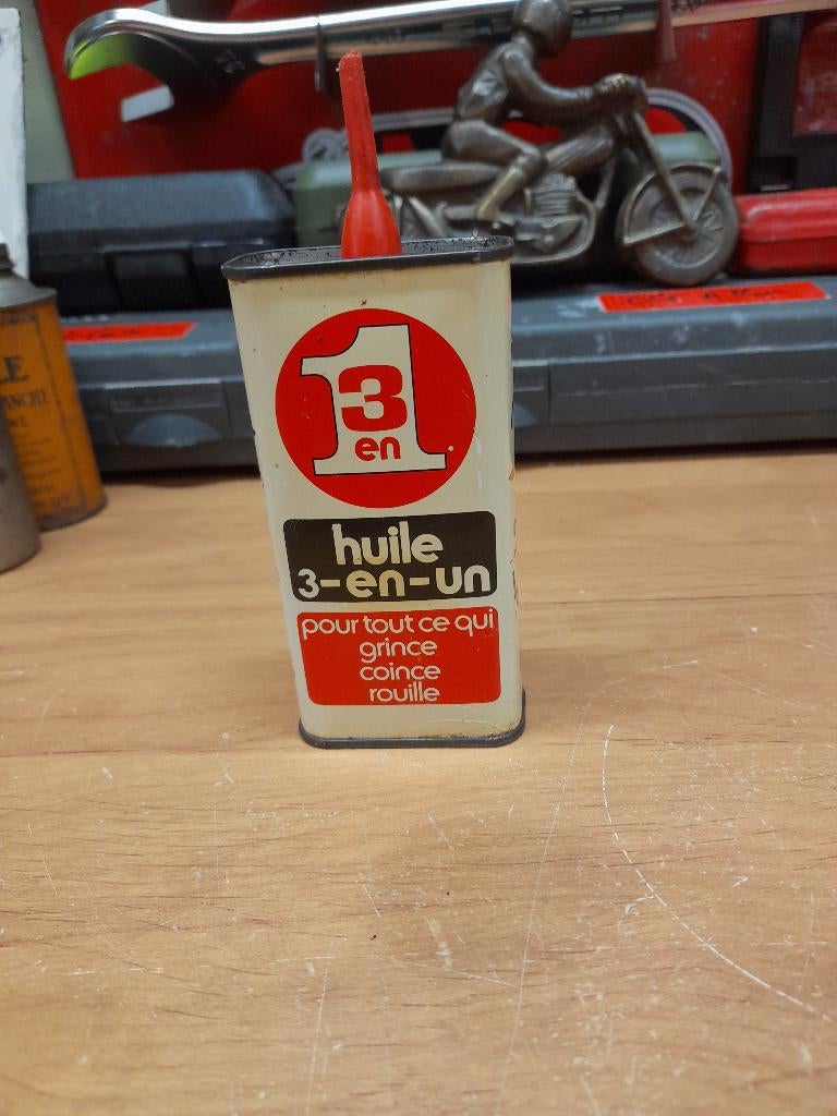 ancienne burette huile vide 3 en 1, Verzamelen, Merken en Reclamevoorwerpen, Gebruikt, Overige typen, Verzenden