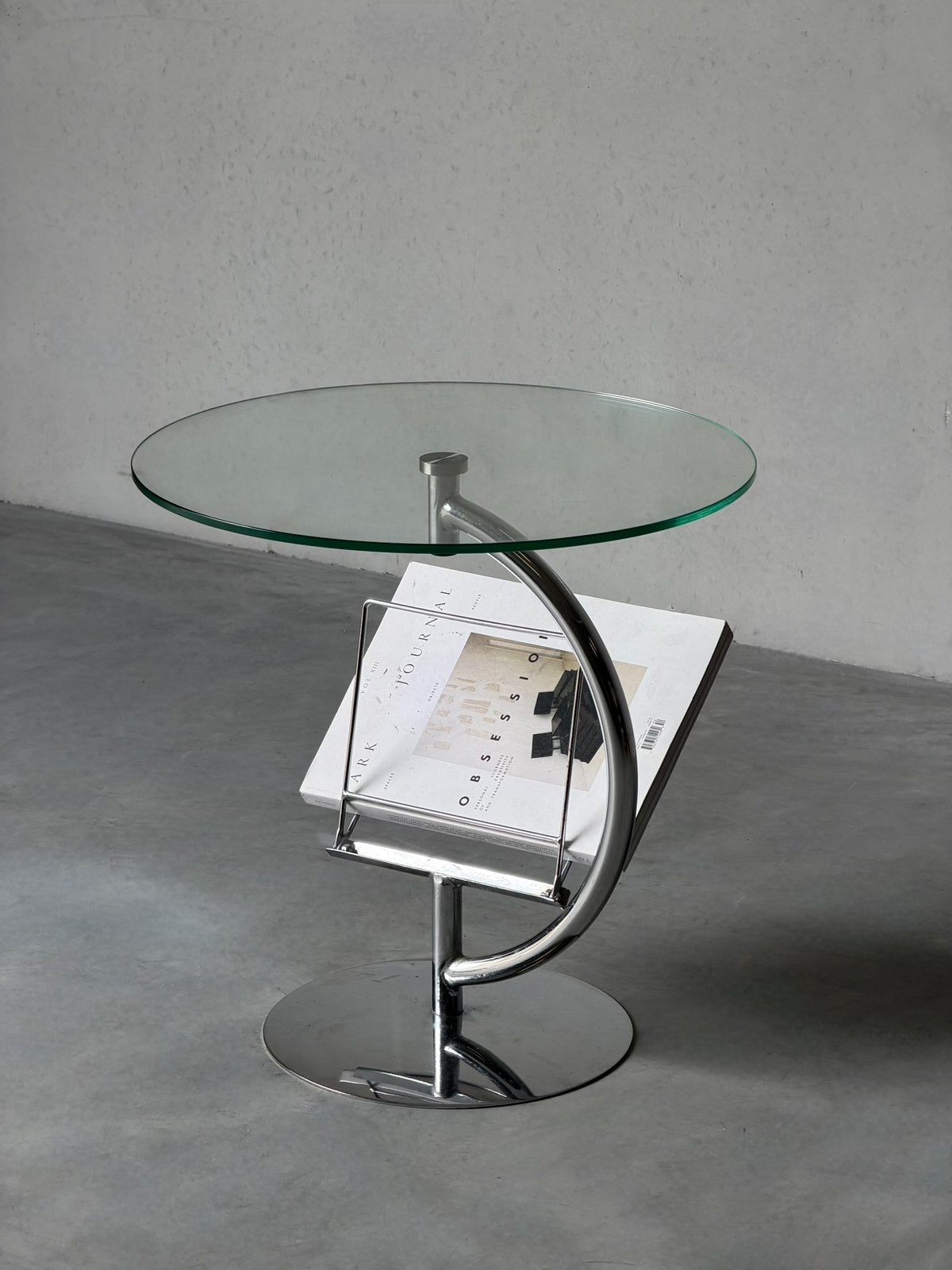Vintage design chrome kokoon 1980s bijzettafel, Enlèvement, Comme neuf