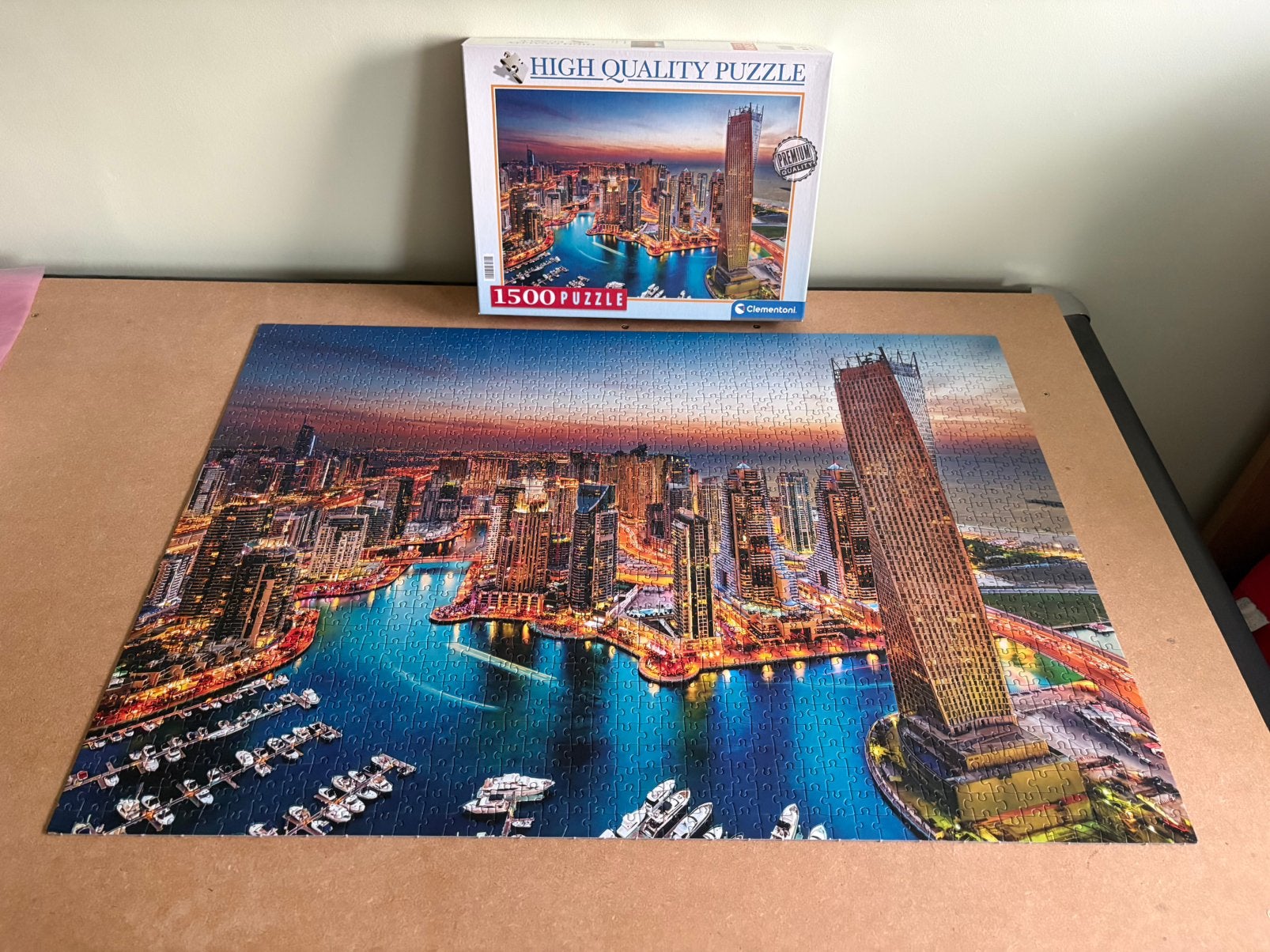 Clementoni puzzel: Dubai marina 1500 stukjes, Enlèvement ou Envoi, 500 à 1500 pièces, Comme neuf, Puzzle