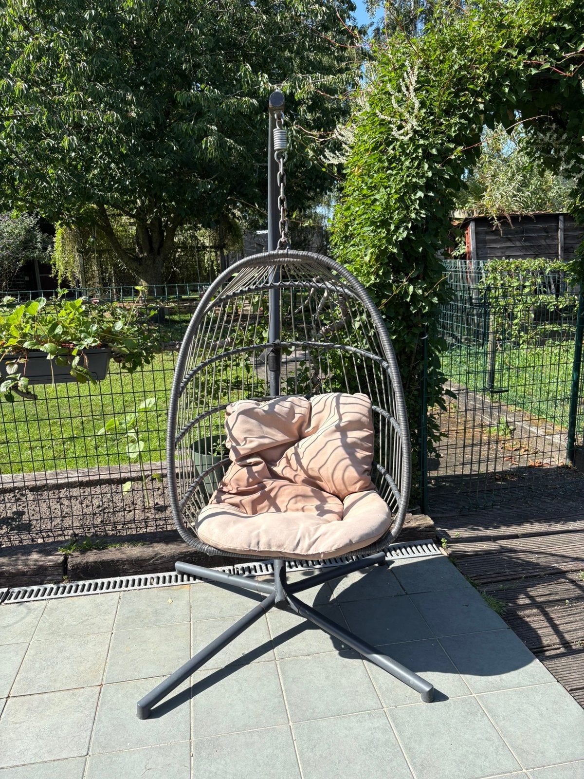 Hangstoel - Eggchair 1 persoon., Enlèvement, Utilisé, Aluminium, Sets de jardin