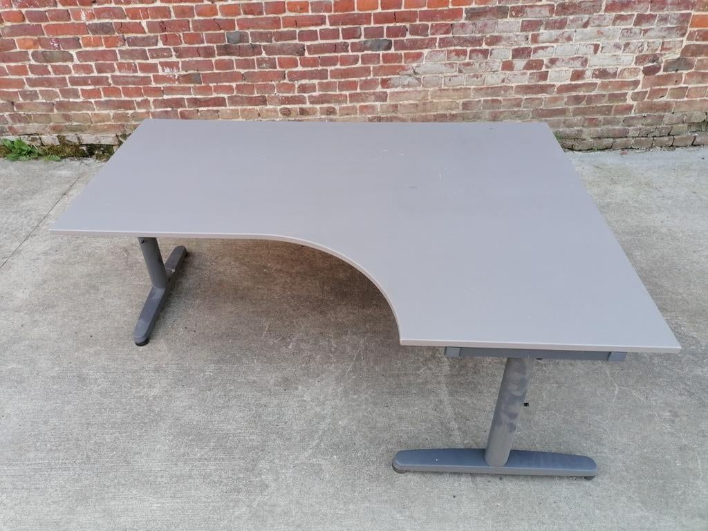 Hoekbureau galant ikea rechts grijs, Huis en Inrichting, Bureaus, Gebruikt, Hoekbureau, IKEA, Klassiek, Spaanplaat of MDF, Grijs