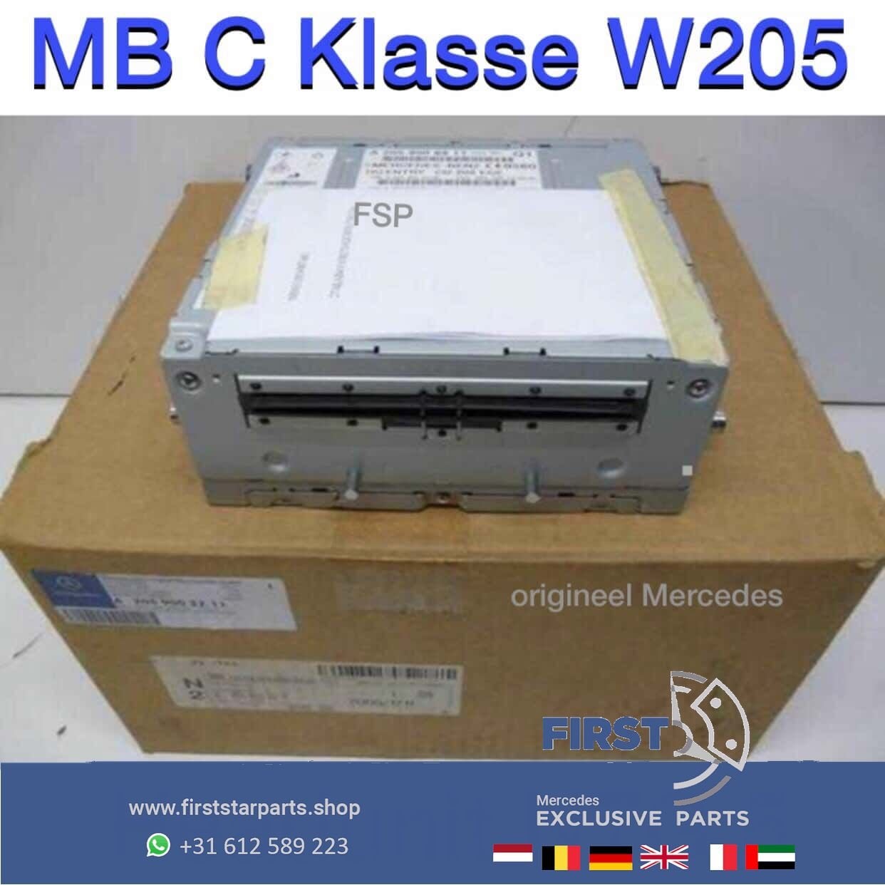 W205 NTG5 HEADUNIT Mercedes C Klasse NAVIGATIE RADIO systeem, Auto-onderdelen, Gebruikt, -, Ophalen of Verzenden, -