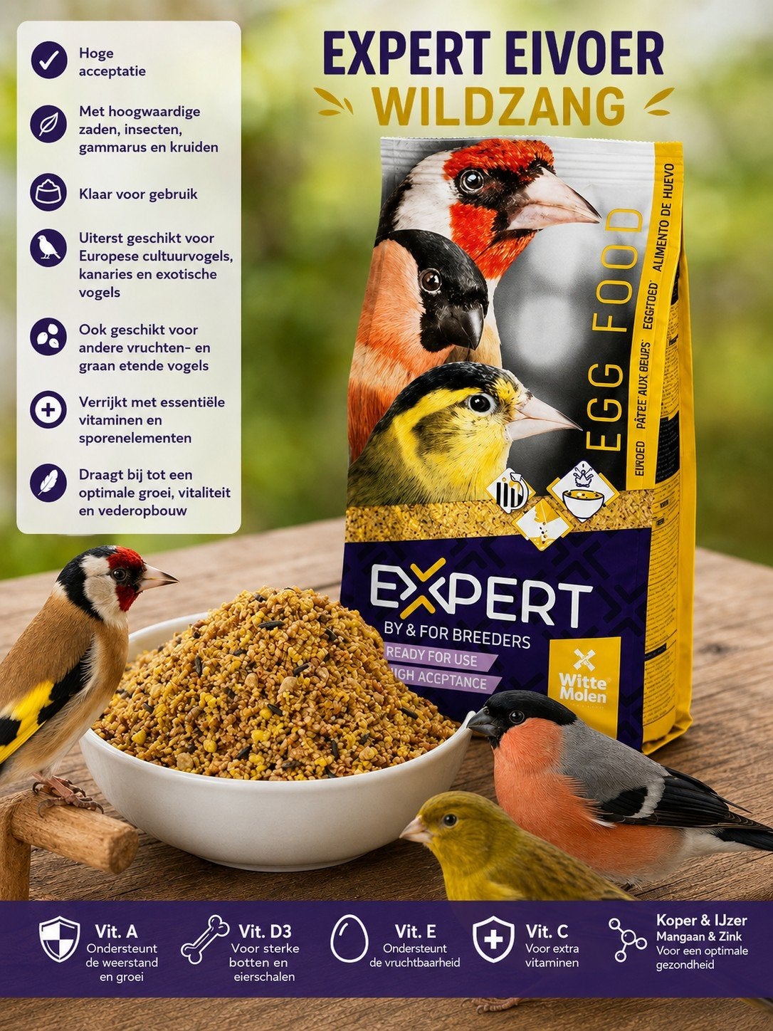 Nourriture aux œufs EXPERT Wildzang 1 kg - 15,6 % de protéin, Animaux & Accessoires, Oiseaux | Accessoires, Enlèvement