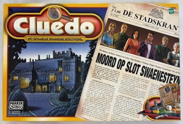 Jeu de plateau Parker Hasbro Cluedo Detective Swaenesteyn co, Trois ou quatre joueurs, Envoi, Comme neuf, Hasbro