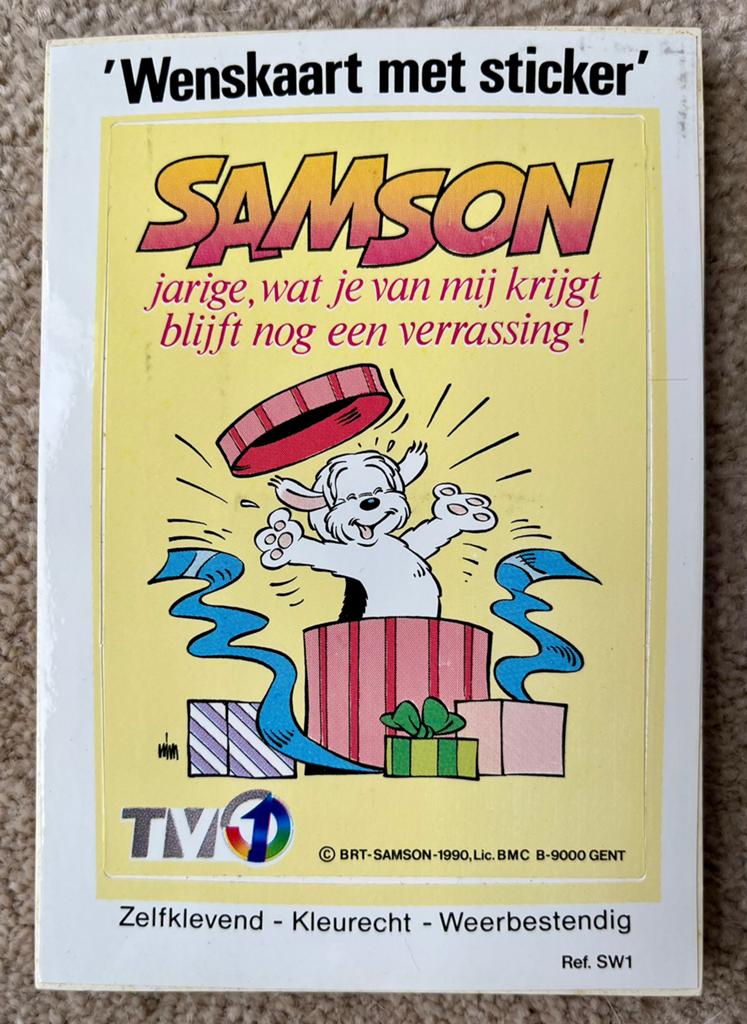 Carte Samson 1990 avec autocollant, Divers, Divers Autre, Comme neuf, Enlèvement ou Envoi