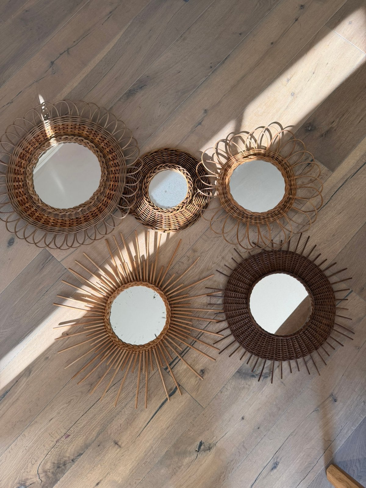 Vintage spiegels - boho, Enlèvement, Rond, Moins de 50 cm, Moins de 100 cm