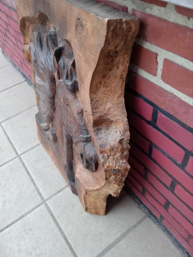 Uitgesneden paarden kop van een bekende beeldhouwer. Bieden, Doe-het-zelf en Bouw, Hout en Planken, Ophalen