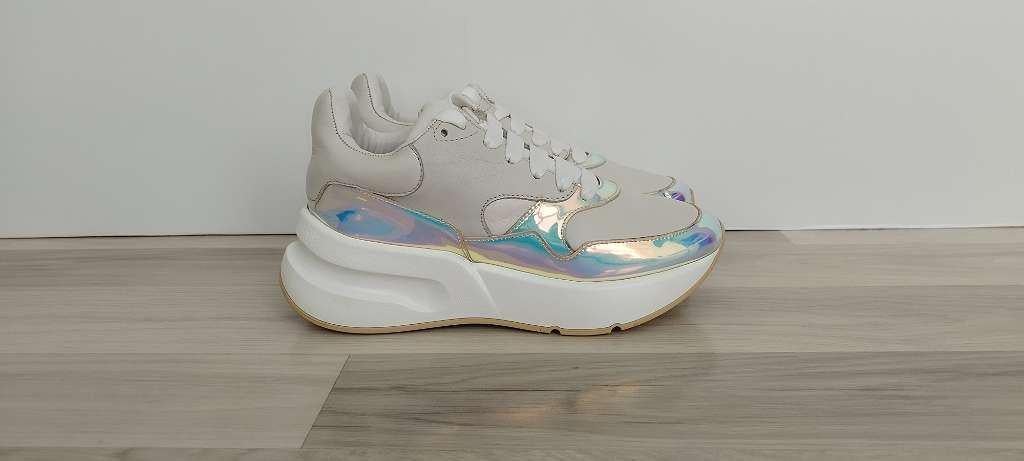 Espadrilles Alexander McQueen 37.5, Sneakers et Baskets, Porté, Blanc, Alexander McQueen