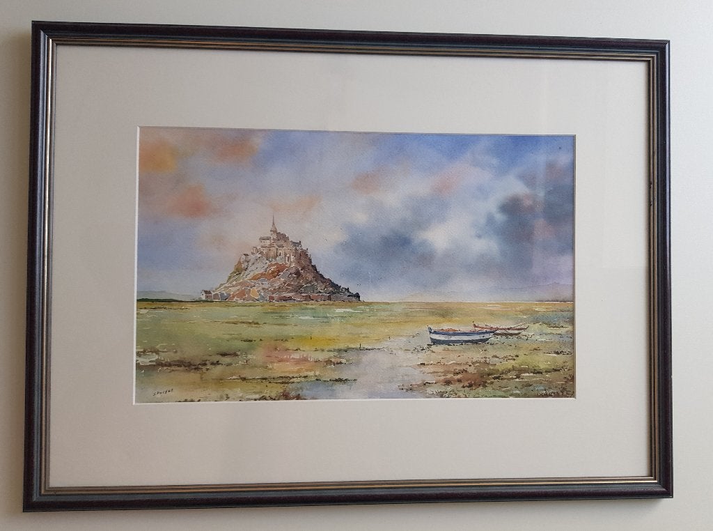 Aquarel van schilder Jean Pochet uit de Ardennen, Houffalize, Antiek en Kunst, Kunst | Schilderijen | Klassiek, Ophalen of Verzenden