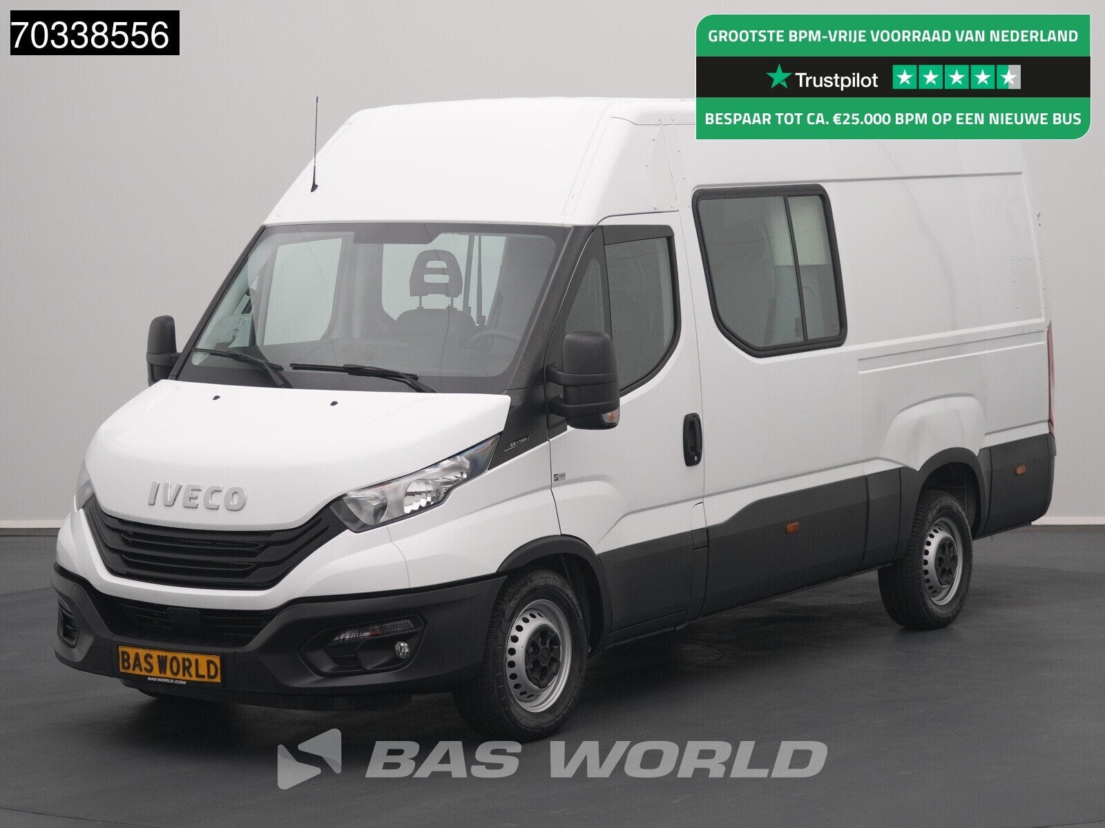 Iveco Daily 35S14 L2H2 Dubbele Cabine Airco Camera Cruise Eu, Gebruikt, Euro 6, Iveco, Wit