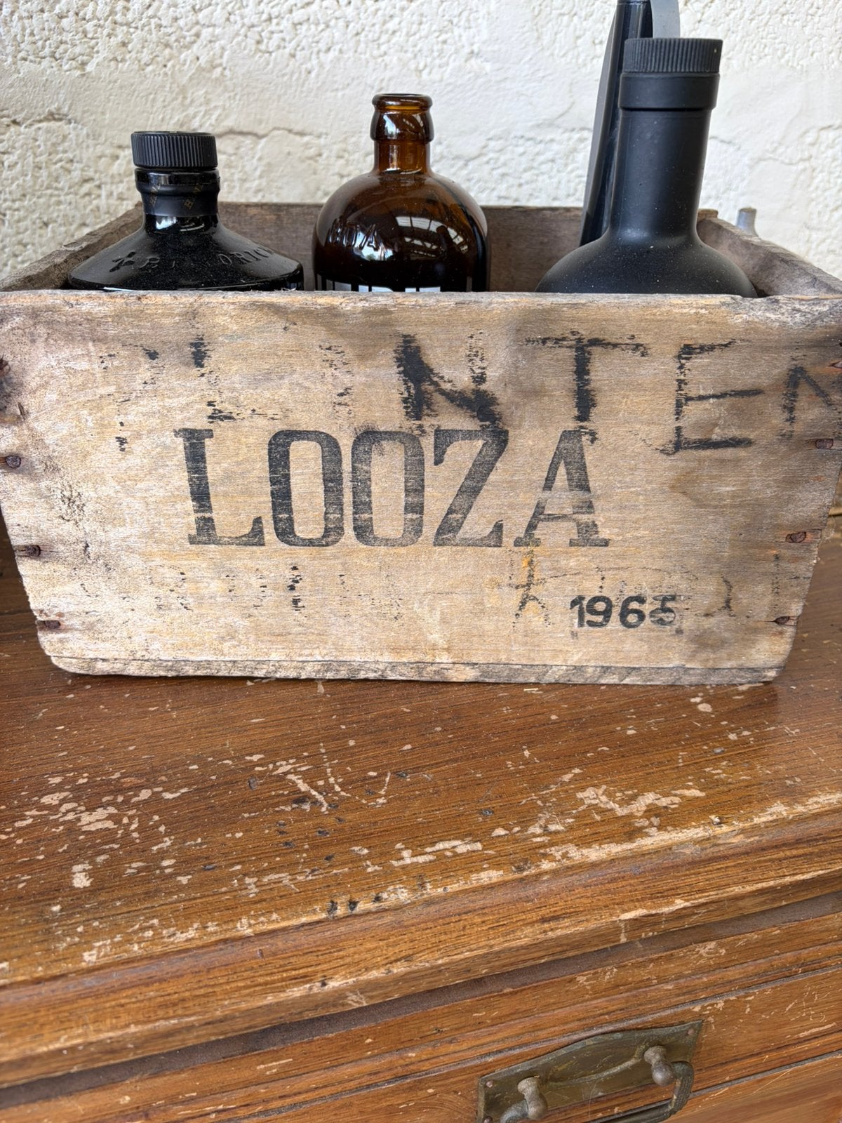 Klein houten kist met opschrift 1960, Ophalen, Gebruikt