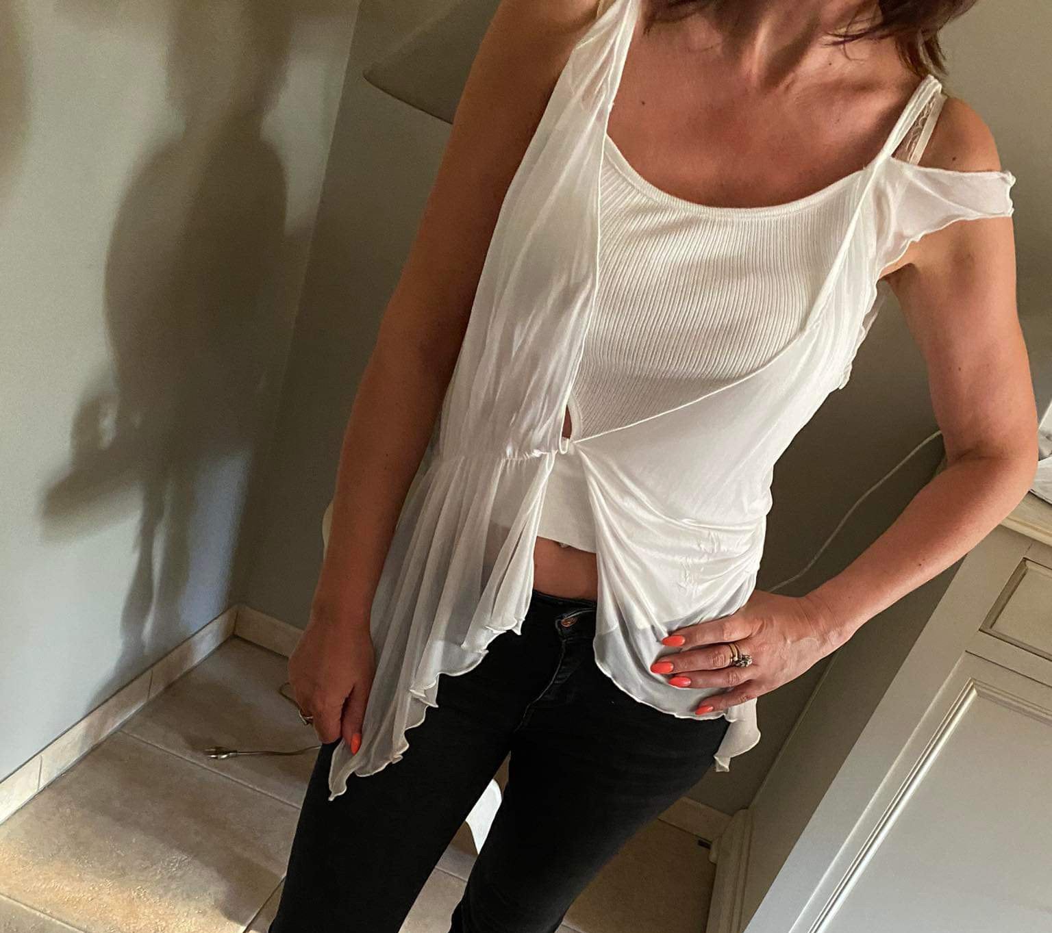 SPORTMAX MT 36 - 38 MARQUES SPÉCIALISÉES, Enlèvement ou Envoi, Comme neuf, Blanc, Sans manches