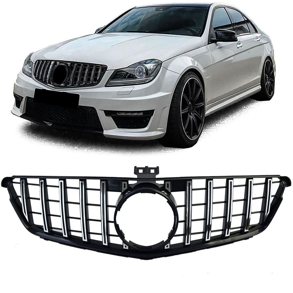 Grill Voor MB C Klasse W204 S204 C204 Zwart / Chrome, Envoi