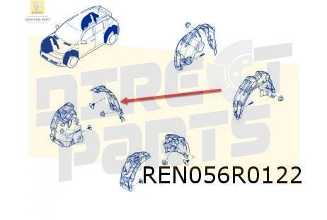 Renault R4 EV (6/25-) modderkuip Links achter Origineel! 638, Autos : Pièces & Accessoires, Neuf, Renault, -, -